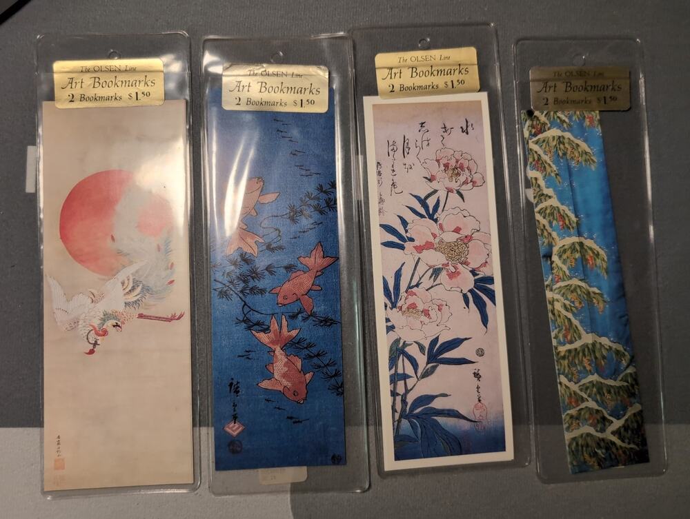 Vintage The Olsen Line Art Bookmarks Set of 4 Japanese Ukiyo-e Woodblock Style